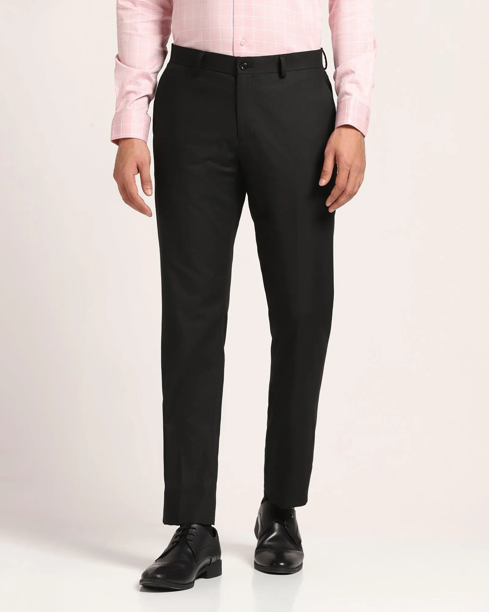 Slim Comfort B-95 Formal Black Solid Trouser - Pride