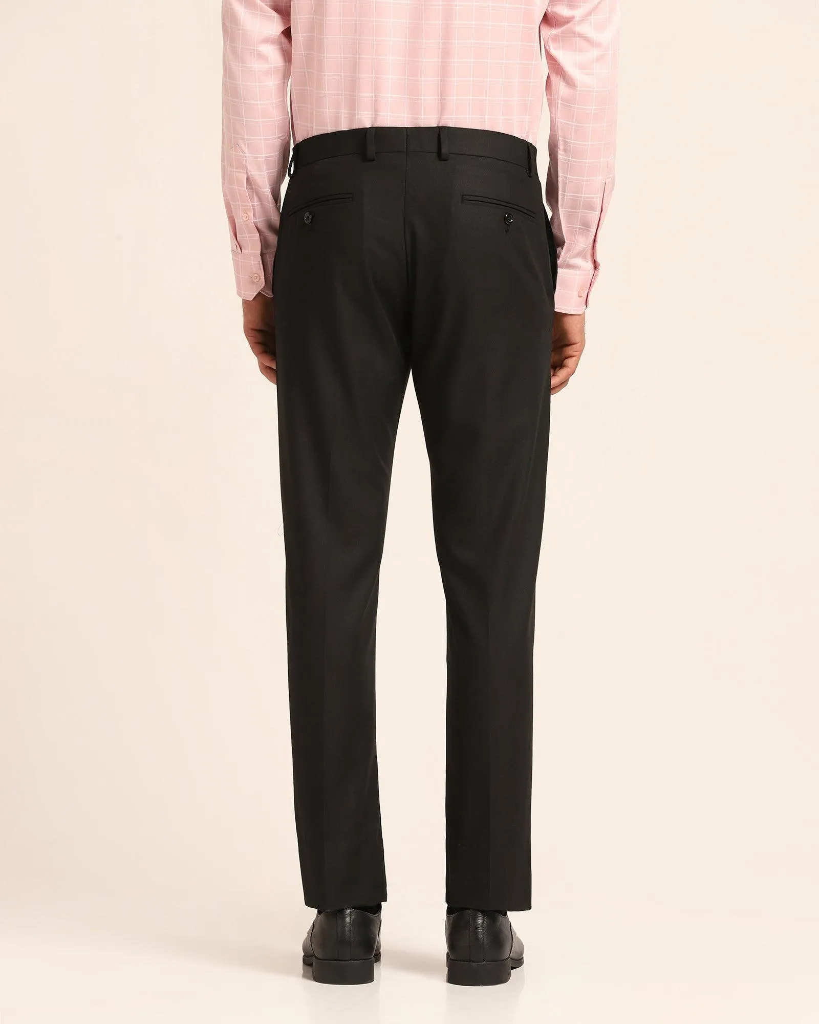 Slim Comfort B-95 Formal Black Solid Trouser - Pride