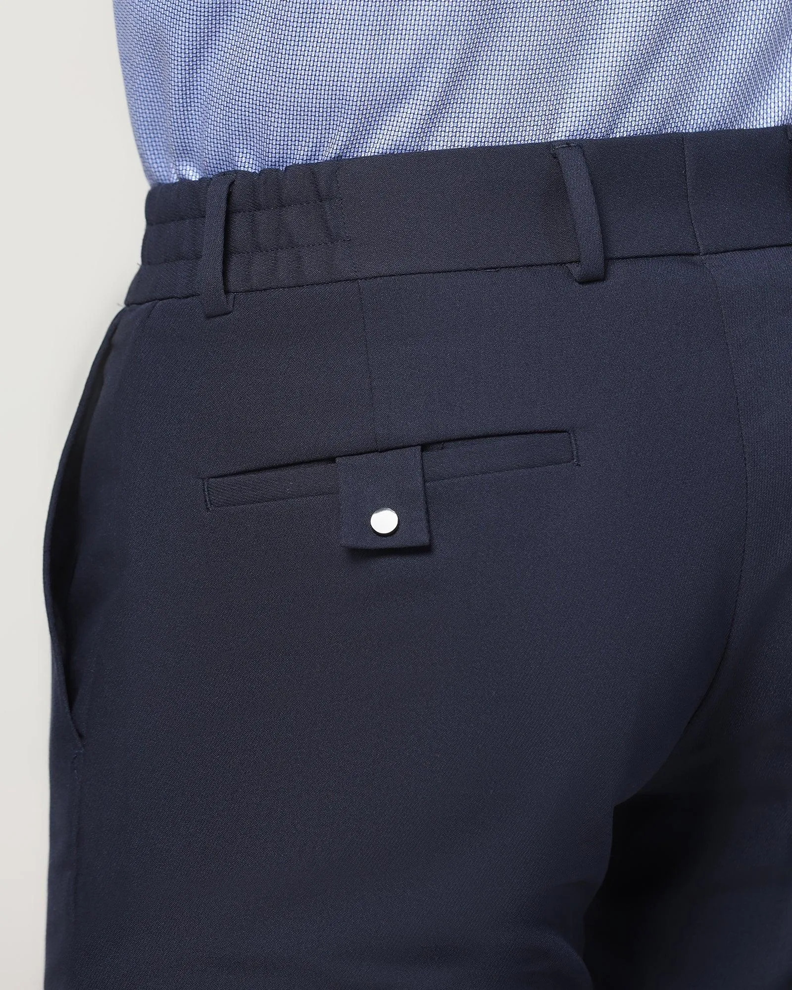 Slim Fit B-91 Formal Navy Solid Trouser - Hayabusa