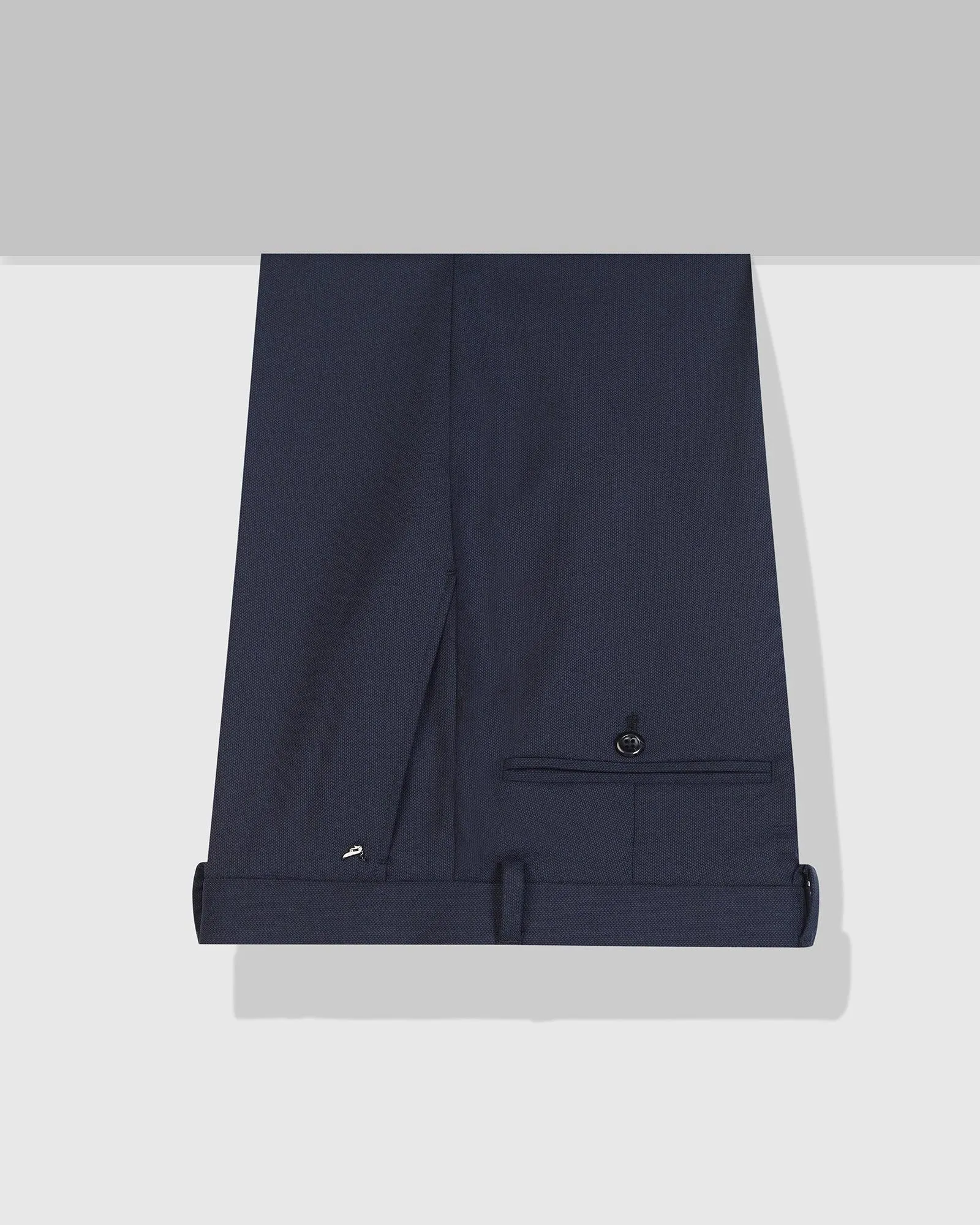 Slim Fit B-91 Formal Navy Textured Trouser - Freto