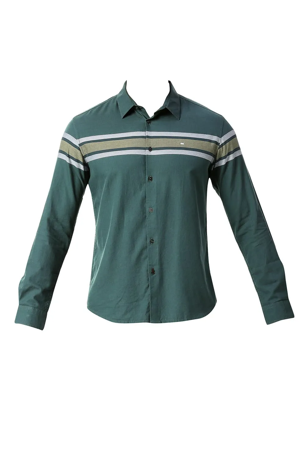 Slim Fit Cotton Twill Dobby Weft Eng Stripe Shirt