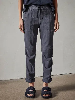 Soft Drape Utility Pant in Blue Oil