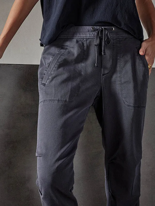 Soft Drape Utility Pant in Blue Oil