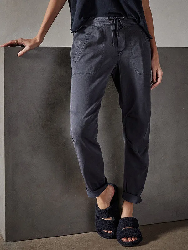 Soft Drape Utility Pant in Blue Oil