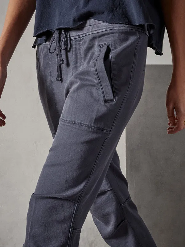 Soft Drape Utility Pant in Blue Oil