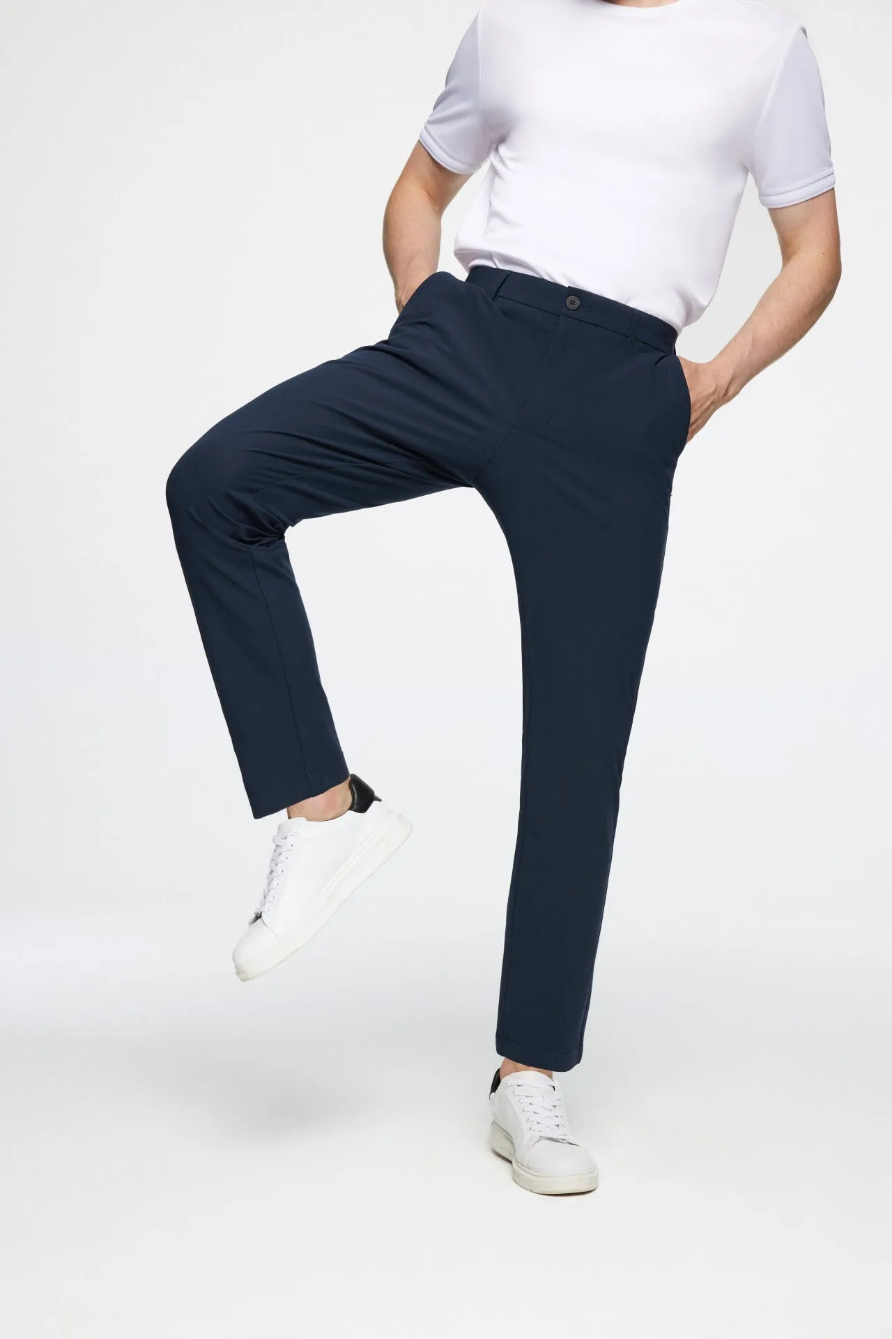 Soft Multi Way Stretch Casual Slim Tapered Fit Pants