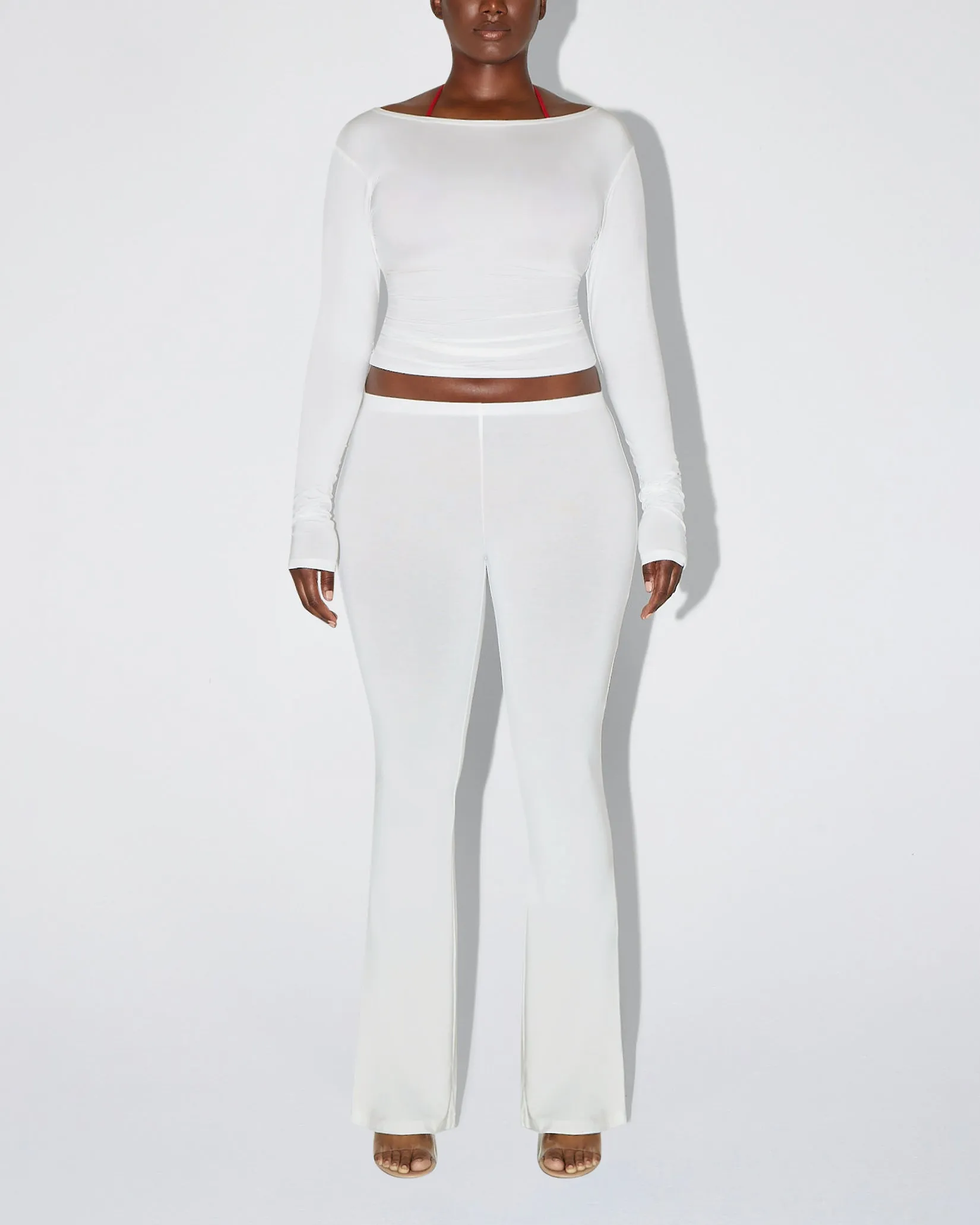 Soft Stretch Low Rise Pant | Pearl White