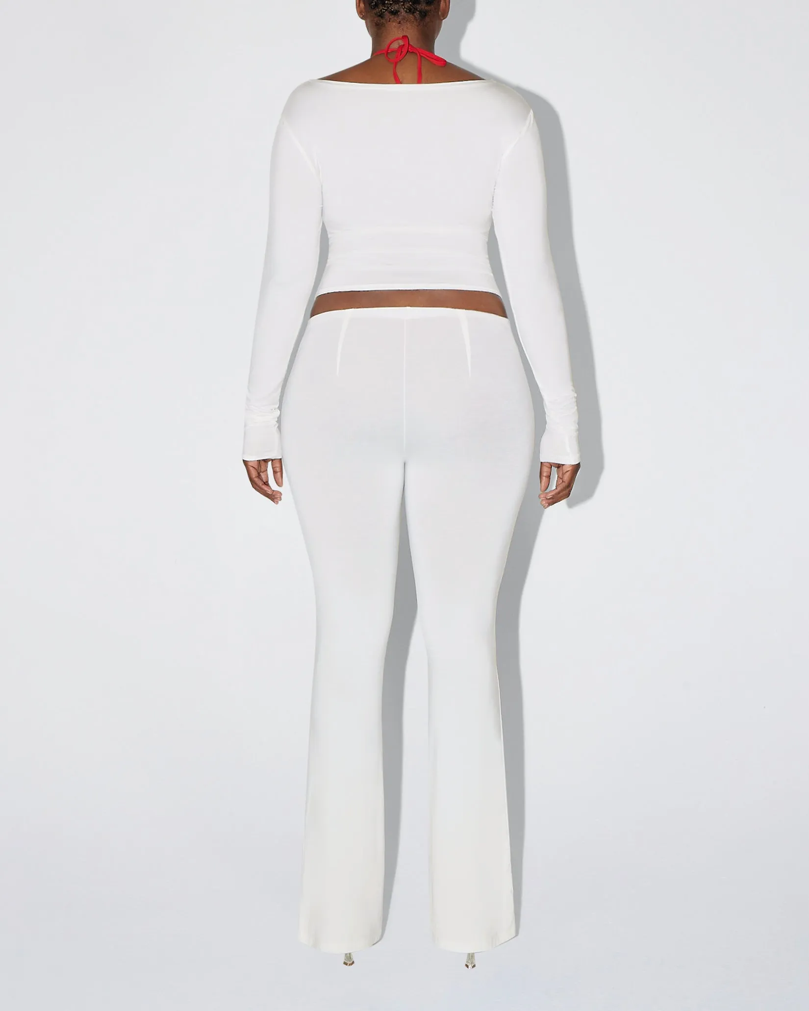 Soft Stretch Low Rise Pant | Pearl White