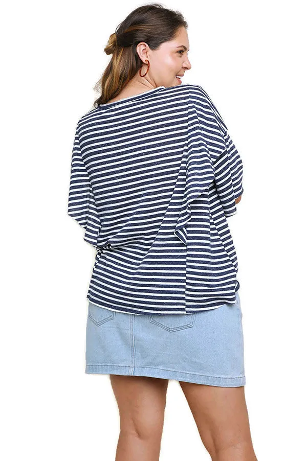 Striped Layered Top, Navy