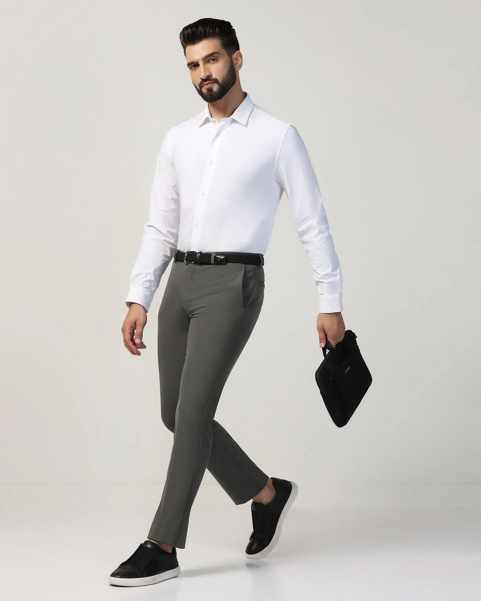 TechPro Formal White Textured Shirt - Poxet