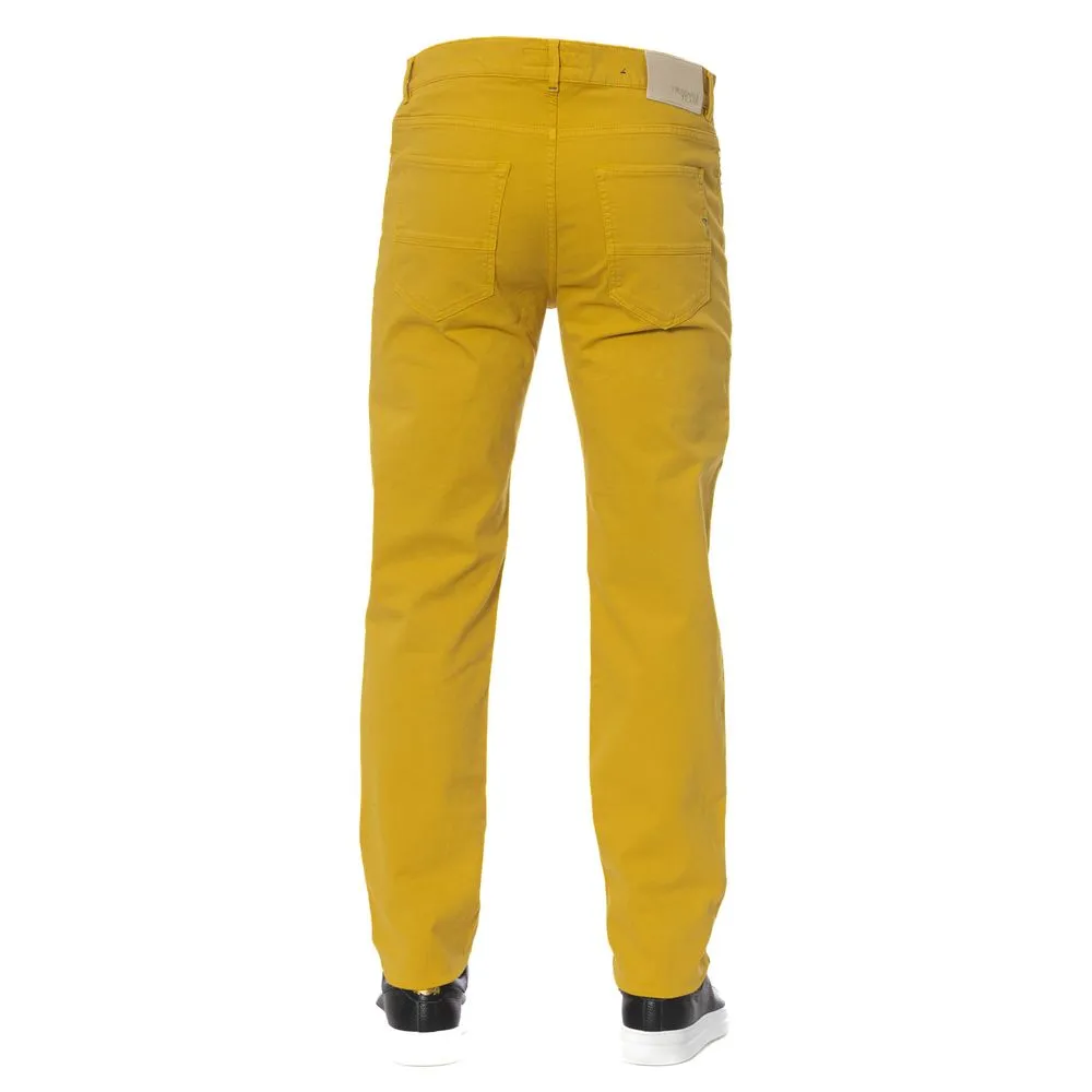 Trussardi Jeans Yellow Cotton Men Pant