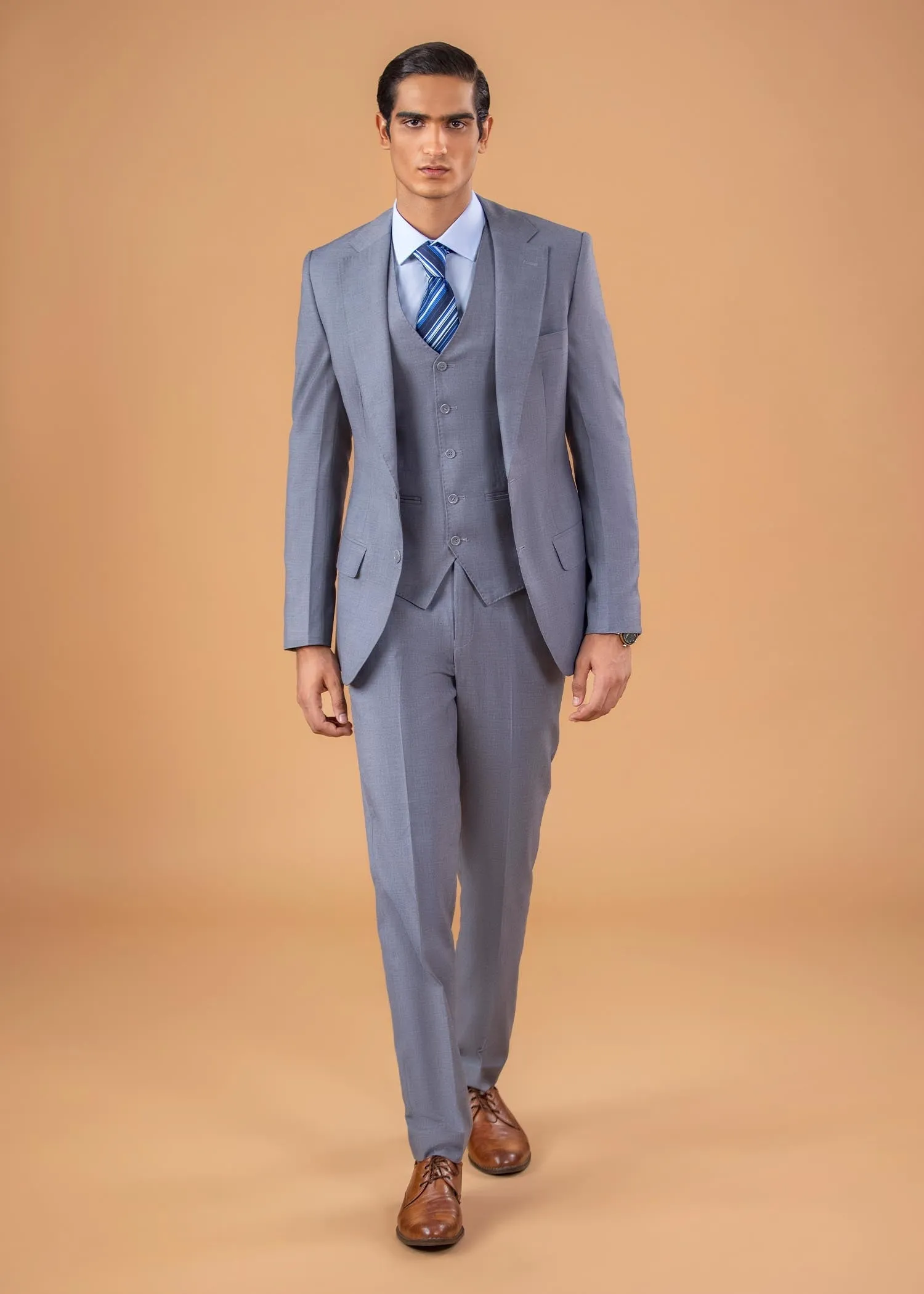 Two Piece Suit - Notch Lapel - Light Gray