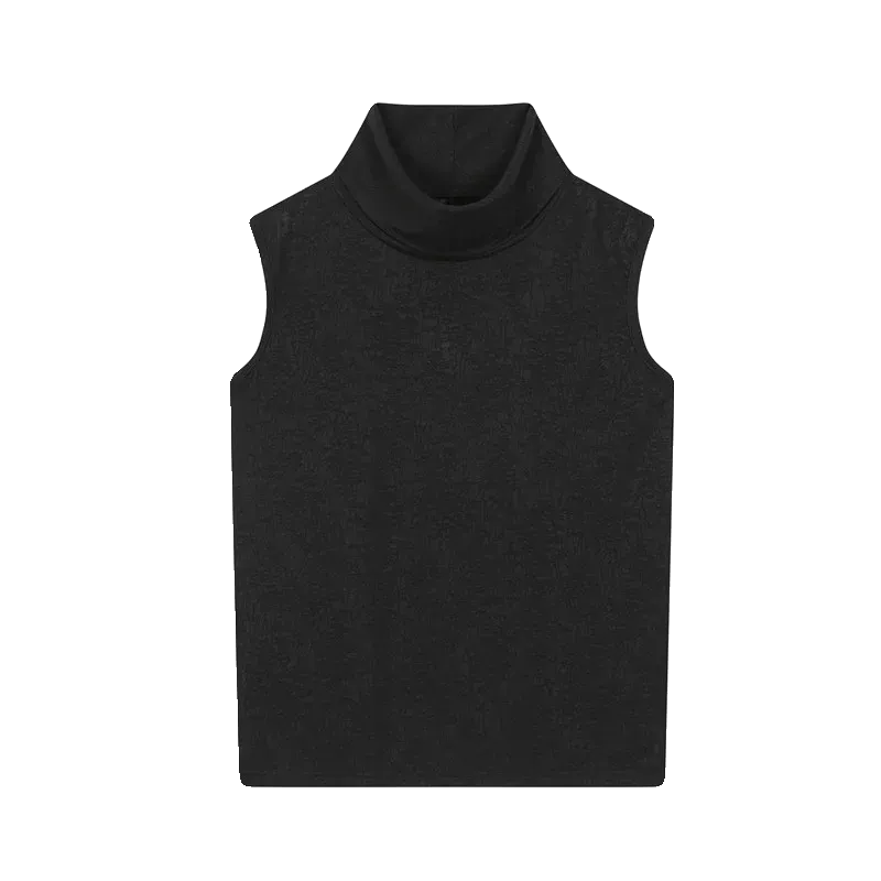 Wiaofellas   -  Men's Fashion T-shirt Ruffled Collar Sleeveless Tees Chic Tank Top Man Hip Hop Streetwear Summer Pullover Wear