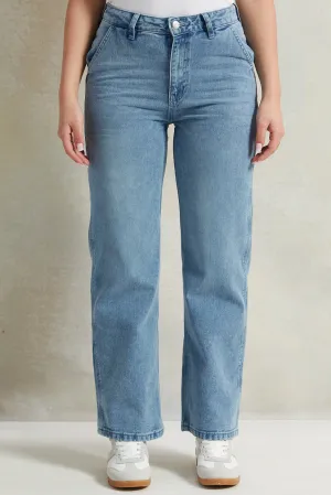 Women Blue Carpenter Jeans