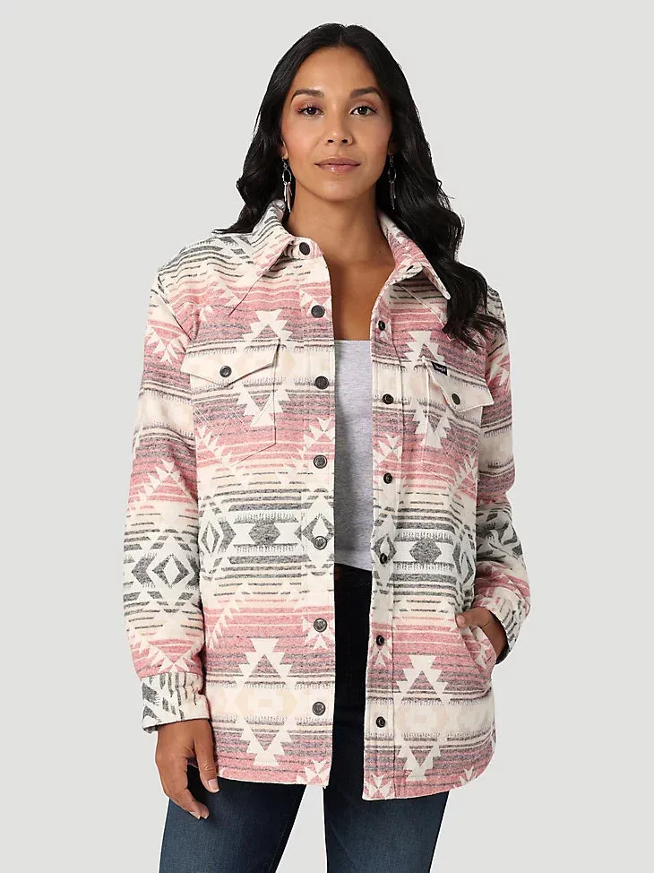 Women's Wrangler Retro Pink Aztec Shacket