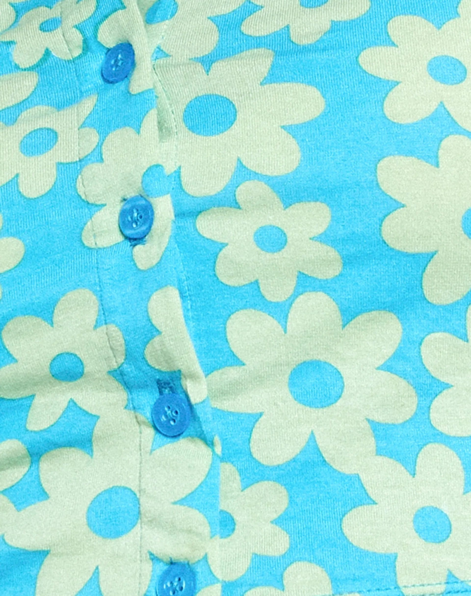 Wuma Cropped Shirt in Retro Daisy Blue